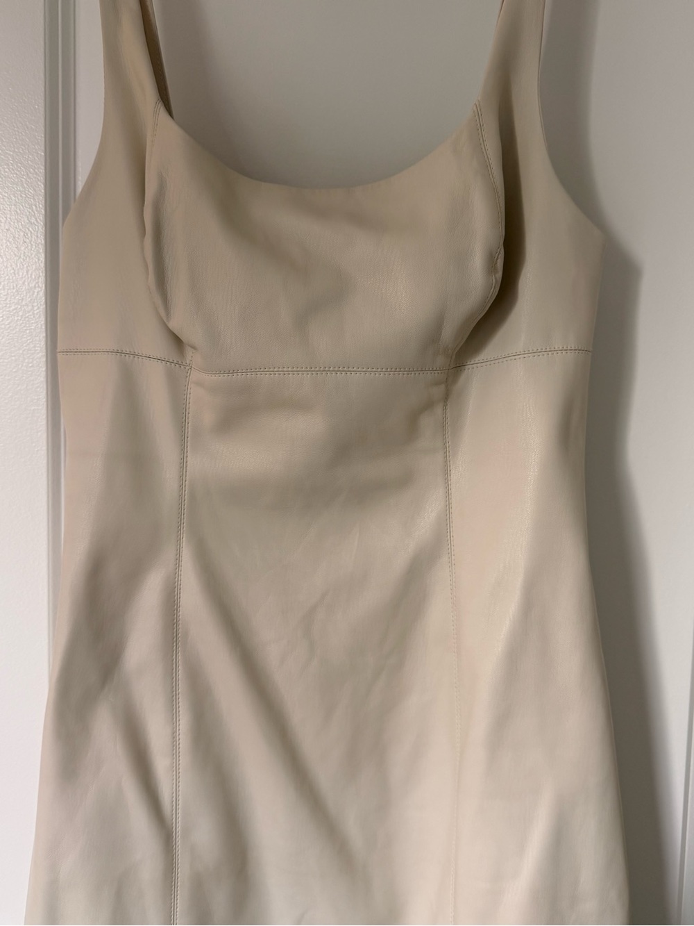 Anthropologie Cream Strapless Leather Dress size 6